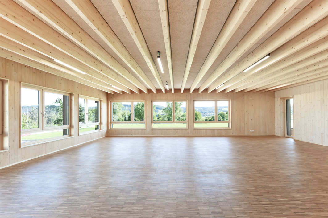Neubau Haus der Vereine, Öhningen, Holzbau, Brettsperrholz, AKKU Architekten Konstanz, Architektur